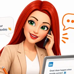 Vera on a call, writing your post